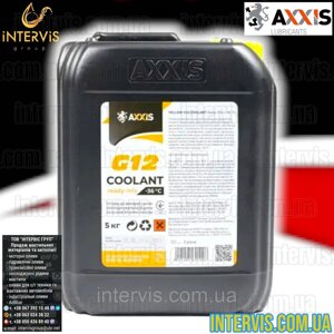 Антифриз жовтий G12 AXXIS Coolant Ready-Mix -36°C 5кг