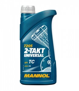 Моторна олива для двотактних двигунів MANNOL 2-Takt Universal 2T 1л. (MN7205-1) зеленого кольору