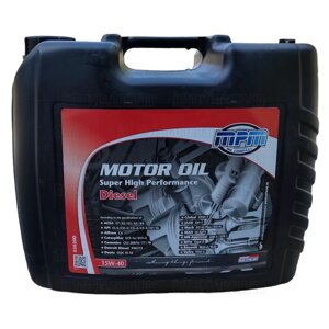 Моторна олива для вантажних авто MPM Motoroil 15W-40 Super High Performance Diesel 20л.