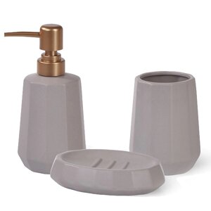 Набір аксесуарів для ванної Fissman FS-9511 3 предмети сірий