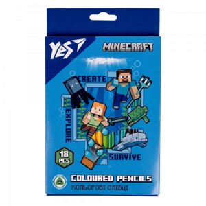Набір кольорових олівців Yes Minecraft 290715 18 кольорів