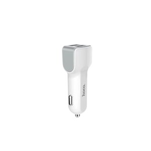 Автомобільний зарядний пристрій HOCO Z23 grand style dual-port car charger set with iP cable White