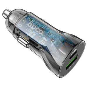 Автомобільний зарядний пристрій HOCO Z47A Transparent Discovery Edition dual port PD30W+QC3.0 car charger