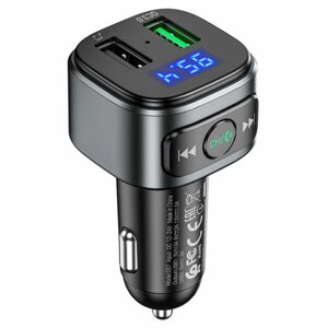 АЗП з FM-модулятором HOCO E67 Fighter QC3.0 18W car BT FM transmitter Black