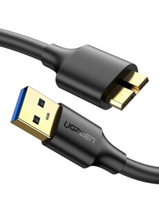 Кабель ugreen US130 USB 3.0 A male to micro USB 3.0 male cable 2m (black)(UGR-10843)