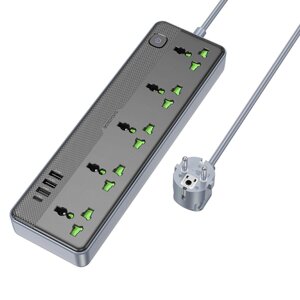 Мережевий подовжувач BOROFONE BAC4A Lord 5 position socket (1C3A)(EU) Black