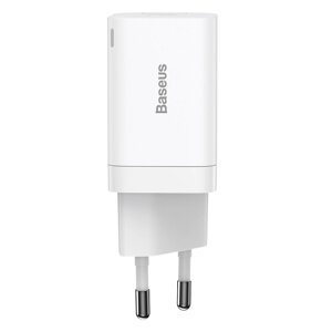 Мережевий зарядний пристрій Baseus Super Si Pro Quick Charger C+U 30W EU White