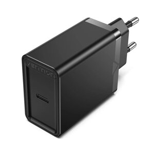 Зарядний пристрій Vention 1-port USB-C Wall Charger (20W) EU-Plug Black (FADB0-EU)