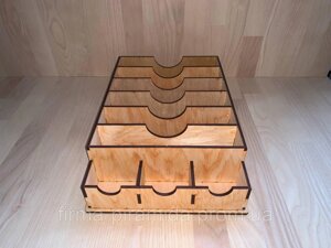 Дерев'яна коробка скринька органайзер для грошей з перегородками дерево фанера
