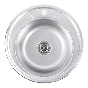 Кухонна мийка з неіржавкої сталі Platinum ДекОР 490 (0,8/180 мм)