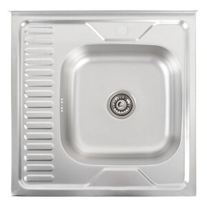 Кухонна мийка з неіржавкої сталі Platinum DЕКОР 6060 R (0,7/160 мм)
