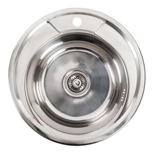 Кухонна мийка з неіржавкої сталі Platinum ПОЛІрування 490 (0,8/180 мм)