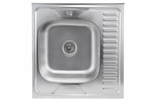 Кухонна мийка з неіржавкої сталі Platinum САТИН 6060 L (0,7/160 мм)