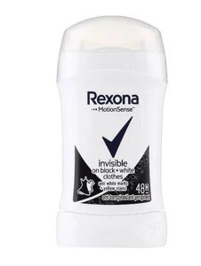 Антиперспірант-стік жіночий Rexona Invisible on Вlack + White, для чорного та білого 48Н, 40 мл