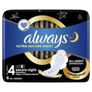 Гігієнічні прокладки Always Ultra Secure Night 6шт 7 крапель