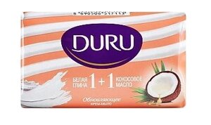 Крем-мило "Біла глина та кокосове масло"Duru 1+1 Soap 80g