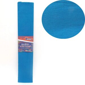 Гофрований папір " Темно-блакитний " 50*200 см 55%20г/м2 жниварка креп гофра Krepina креповий папір