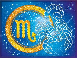 Набір для вишивки бісером "Знаки зодіаку Скорпіон " астрологія часткова викладка Чехія 20х15 см