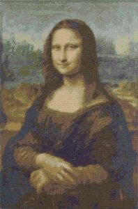 Набір для вишивання хрестиком Мона Ліза Леонардо да Вінчі Ліза дель Джокондо DMC Лувр муліне нитками 24x35,5 см