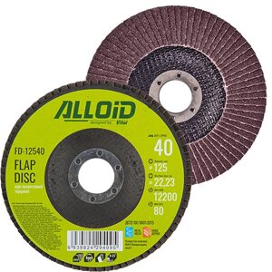 Alloid. Круг пелюстковий торцевий 125 мм, зерно 40 (FD-12540)