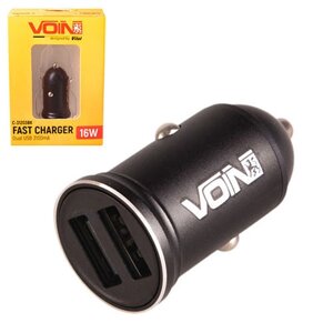 Автомобільний зарядний пристрій VOIN C-31203BK, 2 USB (12/24V — 5V 3,1 A) (C-31203BK)