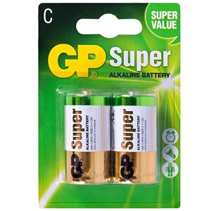 Батарейка GP SUPER alkaline 1.5V 14A-U2 лужна, LR14, с (4891199000010)