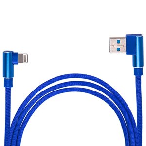 Кабель USB - Apple (Blue) 90° 100) Bl 90°