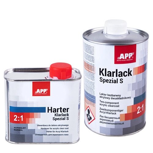 APP Лак акриловий 2K HS Acryl Klarlack Spezial S 2:1 з відв., 1l+0.5l (020109 + 020317) - гарантія