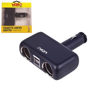 Розгалужувач прикурювача VOIN 2 виходи + 2 USB 240 mA 12/24V SC-2004 см. кут (SC-2004)