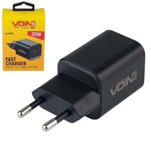 Мережевий зарядний пристрій VOIN 35 W, 1 USB, QC3.0 18 W + 1 PD 35 W