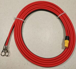 Кабель XT60 FEMALE (Мама) під клеми 8мм довжина 1.5 м подвійний 12AWG 2.1 кв. мм