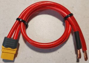 Роз'єм Amass XT60 FEMALE (Мама) кабель живлення AWG12 1 м червоний+червоний