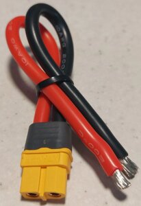 Роз'єм Amass XT60 FEMALE (Мама) кабель живлення мідь 4кв. мм 10 см