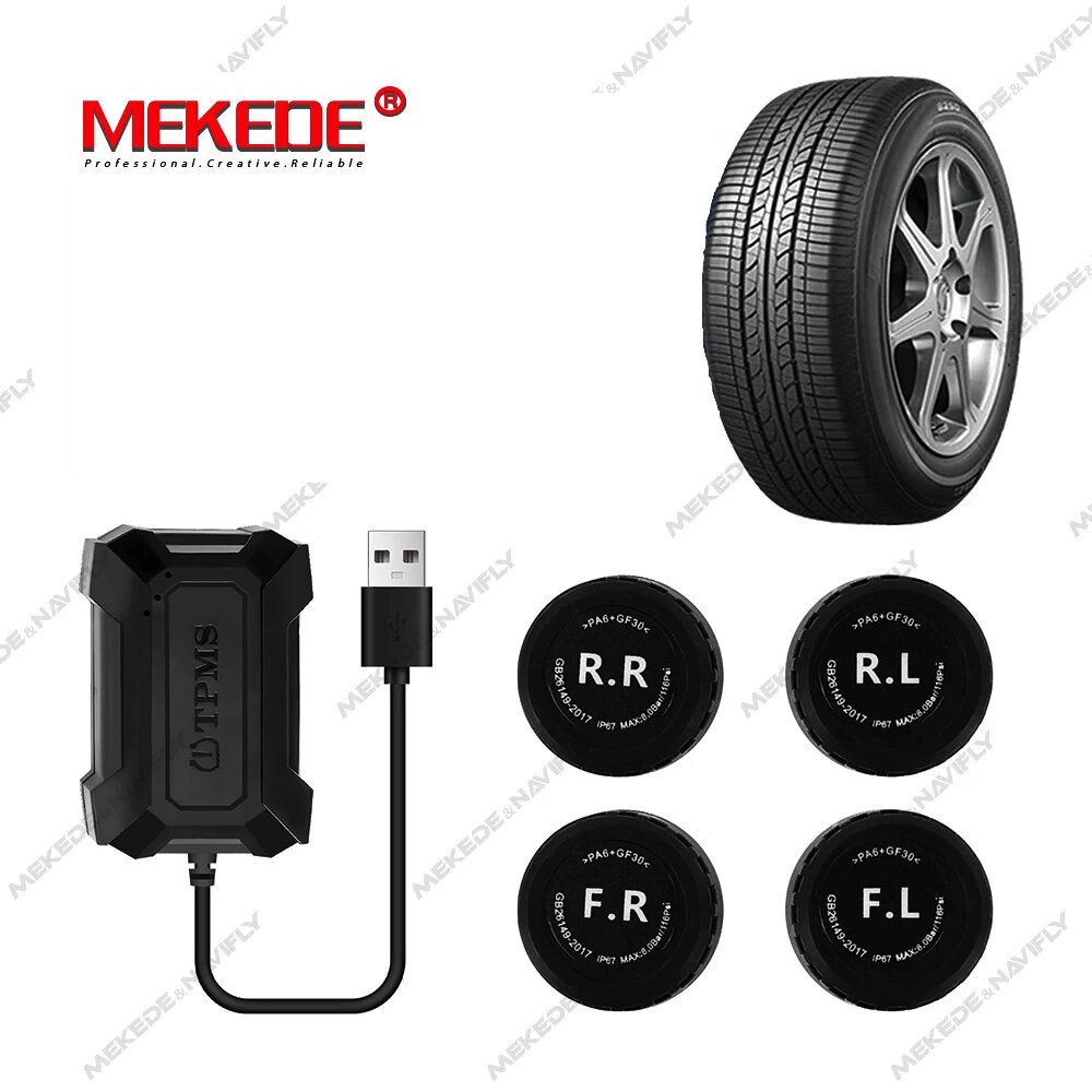 MEKEDE USB TPMS автомобільна система контролю тиску в шинах від компанії Мега Звук - фото 1