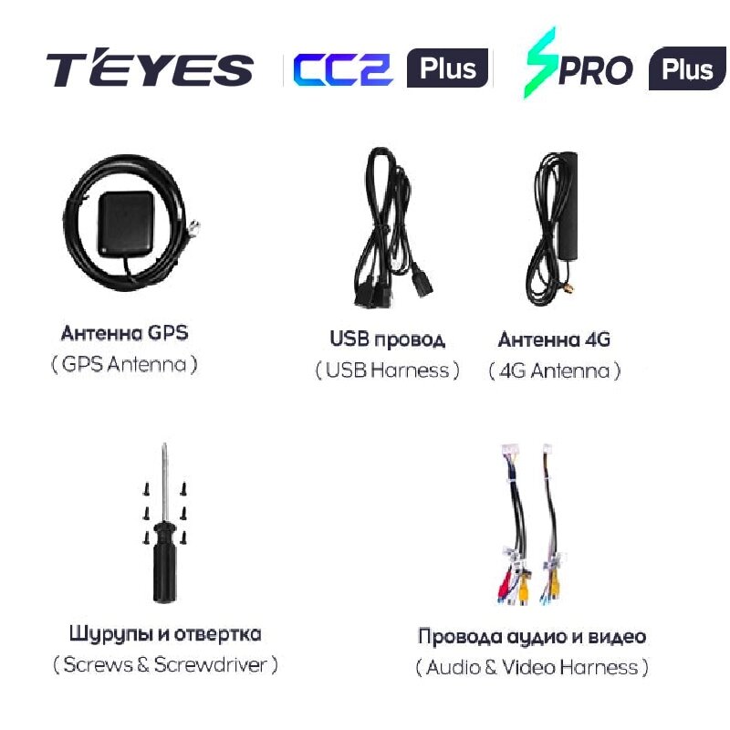 Набір для Teyes CC2L Plus / SPRO Plus та універсальних андроідних магнітол від компанії Мега Звук - фото 1