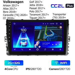 Штатна магнітола Teyes CC2L Plus 2/32 для Volkswagen Caravelle (T6) 2020+, CC 2018+, Golf 2017+ Android