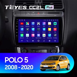 Штатна магнітола Teyes CC2L Plus 2/32 для Volkswagen Polo 5 2008 - 2020 Android