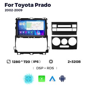 Штатна магнітола Toyota Land Cruiser Prado (J120) (2002-2009) M95 (2/32 Гб), HD (1280x720) QLED, GPS