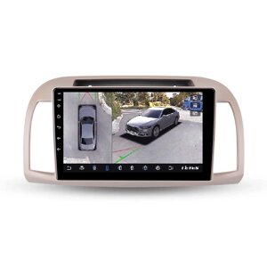 Штатна магнітола Teyes CC3 6+128G Wi-Fi+4G Круговий огляд 360° Nissan Micra / March 3 K12 2002-2010