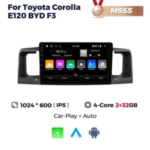 Штатна магнітола Toyota Corolla (E120) (2000-2004) M95 (2/32 Гб), HD (1280x720) QLED, GPS