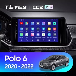 Штатна магнітола Teyes CC2 Plus для Volkswagen Polo Mk6 VI 6 2020 - 2022 Android