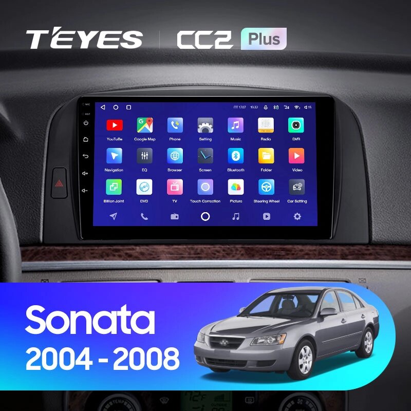 Штатна магнітола Teyes CC2 Plus для Hyundai Sonata NF 2004 - 2008 Android від компанії Мега Звук - фото 1