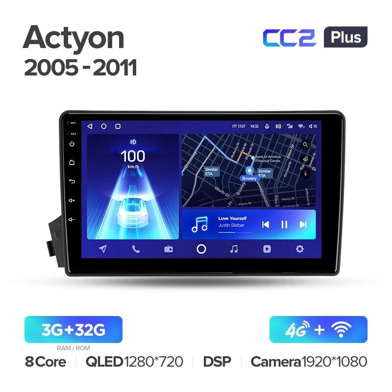 Штатна магнітола Teyes CC2 Plus для SsangYong Actyon C100 2005 - 2011 Android від компанії Мега Звук - фото 1