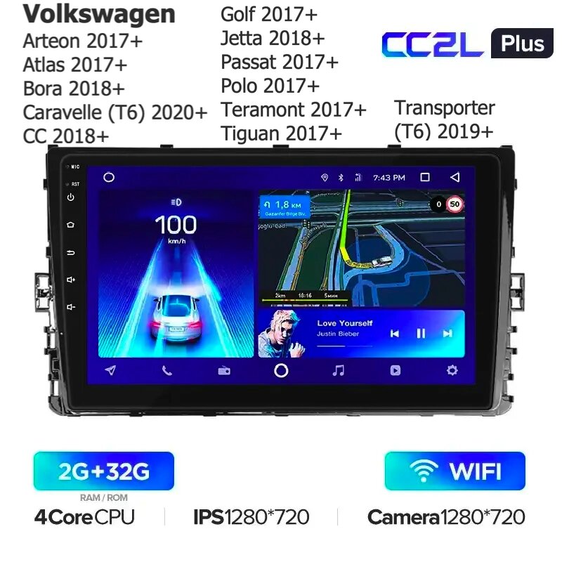 Штатна магнітола Teyes CC2L Plus 2/32 для Volkswagen Arteon 2017+,  Atlas 2017+, Bora 2018+ Android від компанії Мега Звук - фото 1