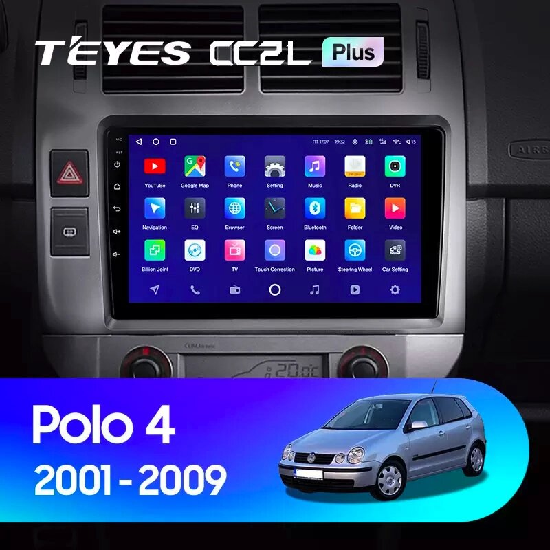 Штатна магнітола Teyes CC2L Plus 2/32 для Volkswagen Polo Mk4 IV 4 2001 - 2009 Android від компанії Мега Звук - фото 1