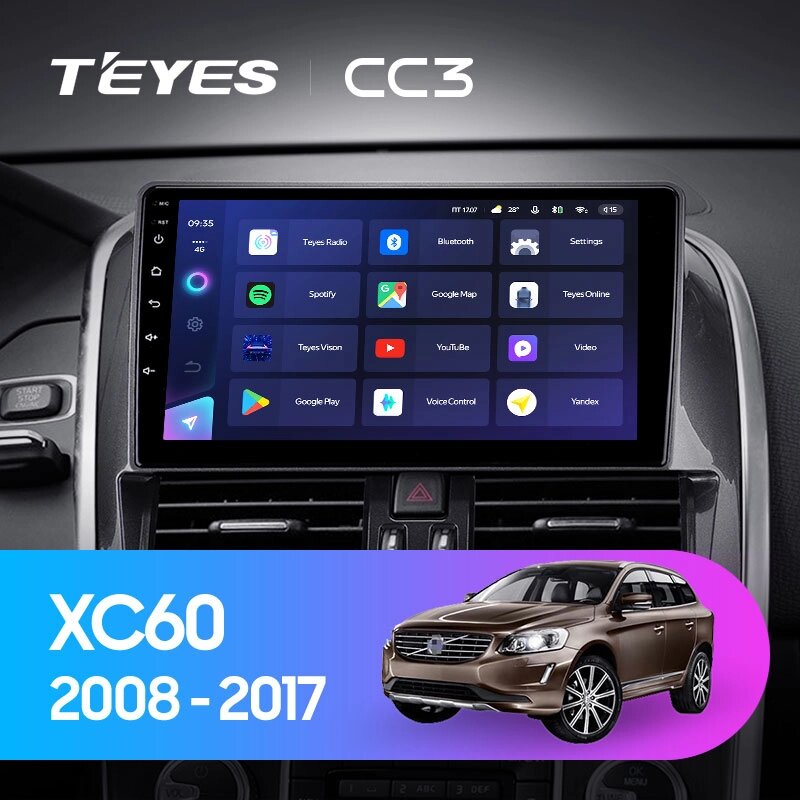 Штатна магнітола Teyes CC3 для Volvo XC60 2008 - 2017 Android від компанії Мега Звук - фото 1