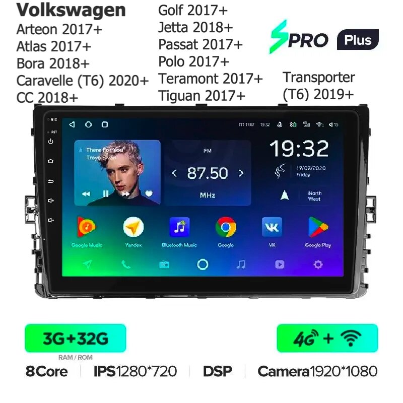 Штатна магнітола Teyes Spro Plus для Volkswagen Teramont 2017+ Tiguan 2017+ Transporter (T6) 2019+ Android від компанії Мега Звук - фото 1