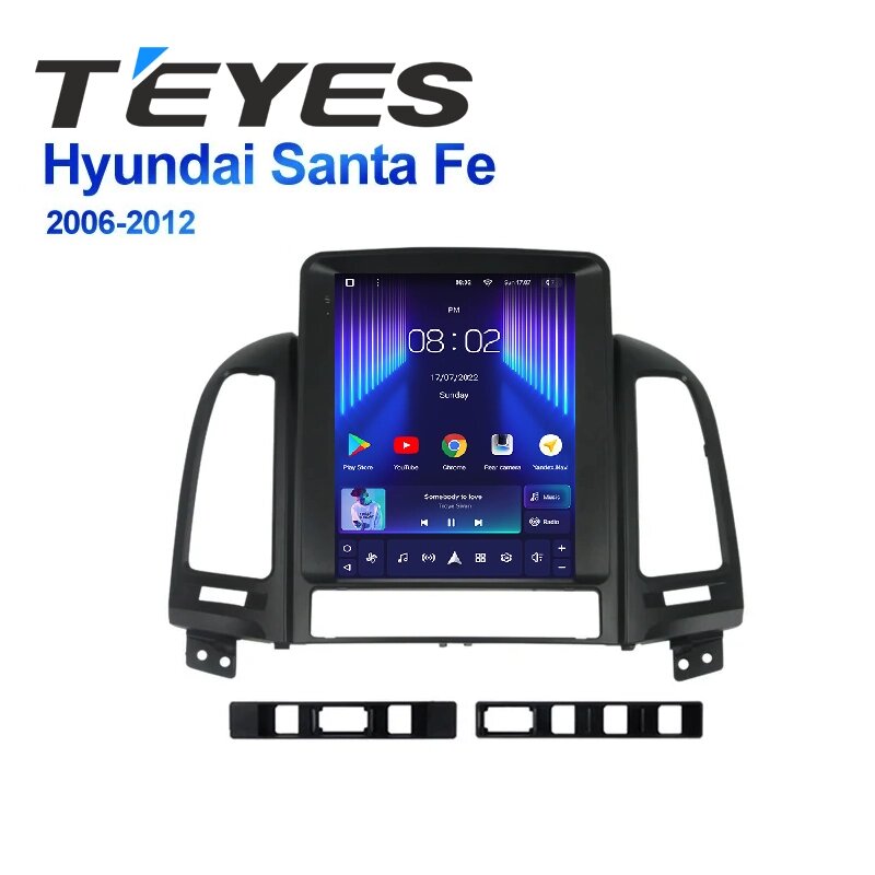 Штатна магнітола Teyes TPRO 2 для Hyundai Santa Fe  2006-2012  (4+32 Gb) Tesla style від компанії Мега Звук - фото 1