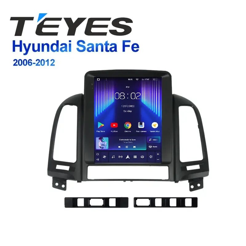 Штатна магнітола Teyes TPRO 2 для Hyundai Santa Fe  2006-2012  (4+64 Gb) Tesla style від компанії Мега Звук - фото 1