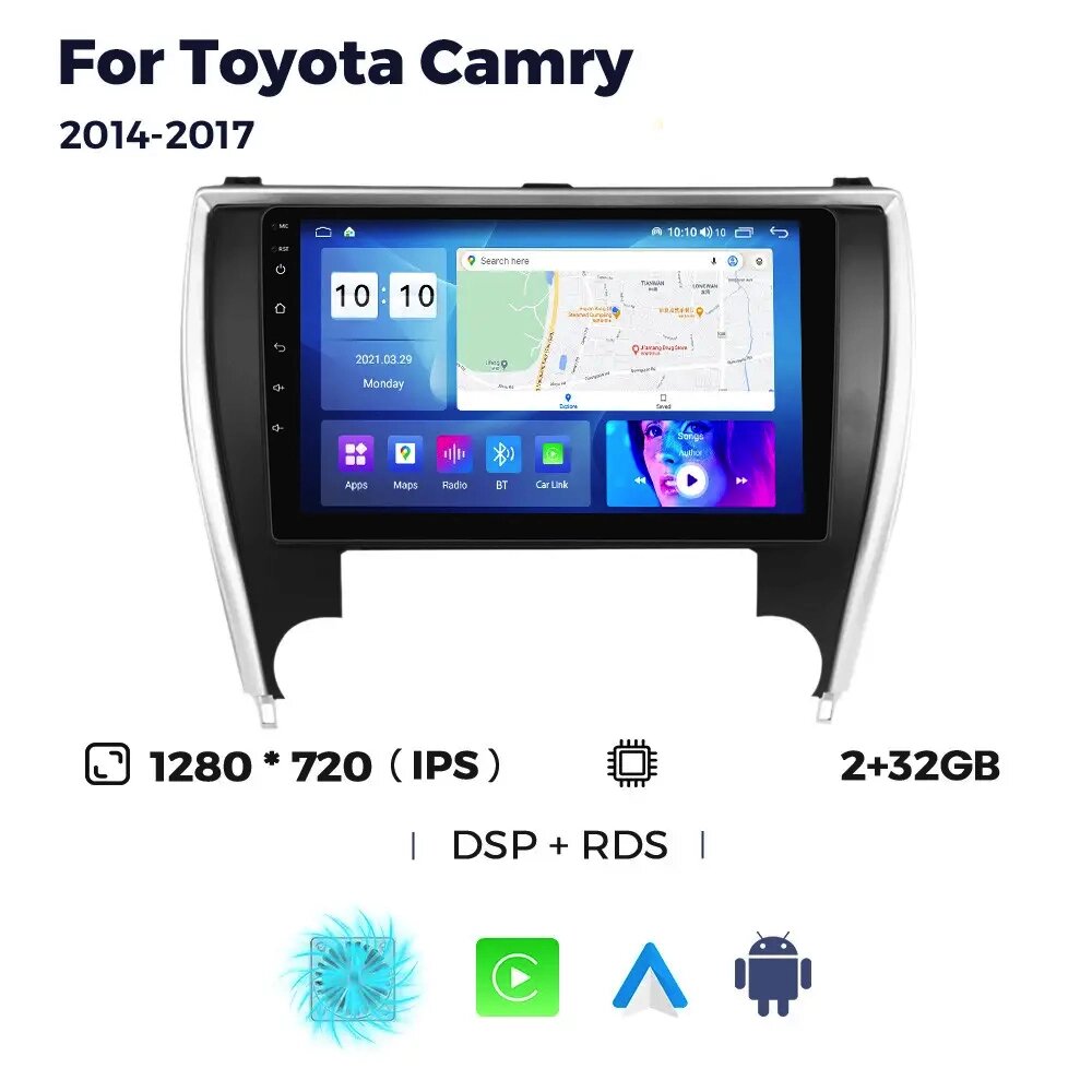 Штатна магнітола Toyota Camry (VX55) (2014-2017) M95 (2/32 Гб), HD (1280x720) QLED, GPS від компанії Мега Звук - фото 1